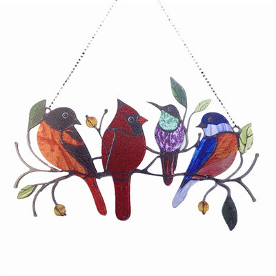 Witrażowa zawieszka na okno z ptakami WindowBirds