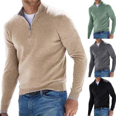 Zeno - Sweter z zamkiem V-neck